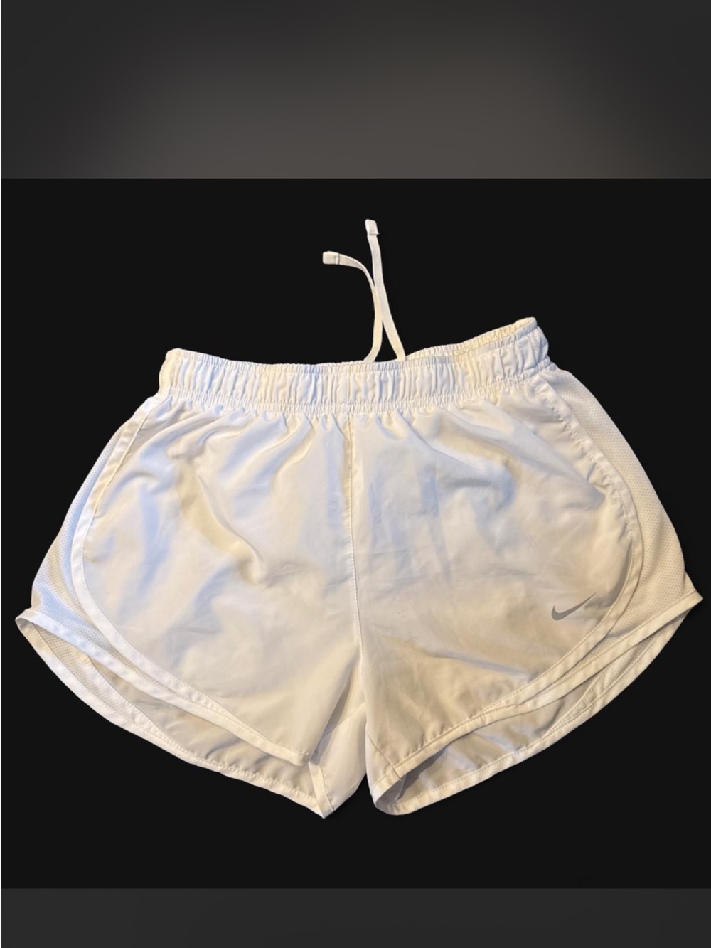 Nike Women’s White Athletic Running Shorts with Swoosh